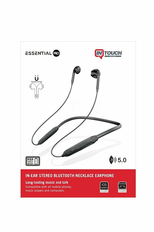 İntouch Essential Pro Bluetooth Kulaklık, Siyah IN-2008EB